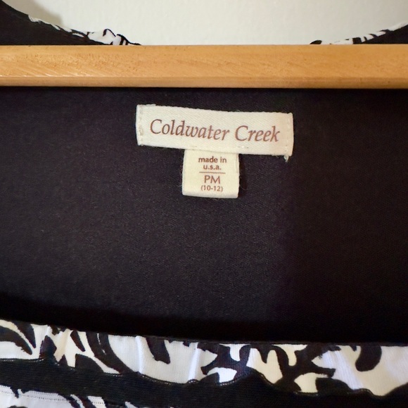Coldwater Creek Black rippled stripe S Sleeve Pullover Top-Preowned Excellent - Picture 4 of 9